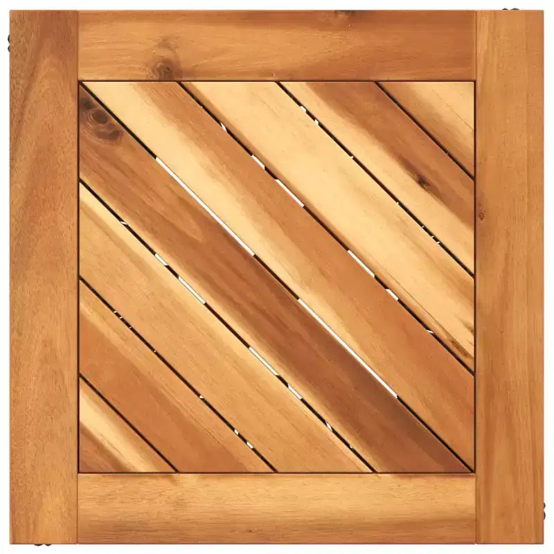 Table basse avec piètement filaire noir, bois d'acacia massif