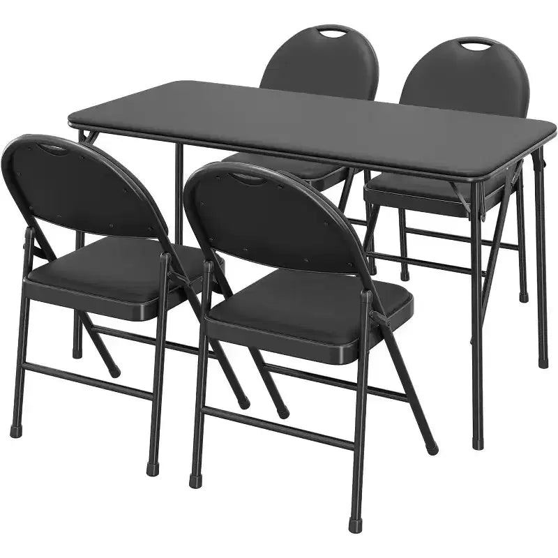 Table rectangulaire pliante portable avec surface en cuir PU