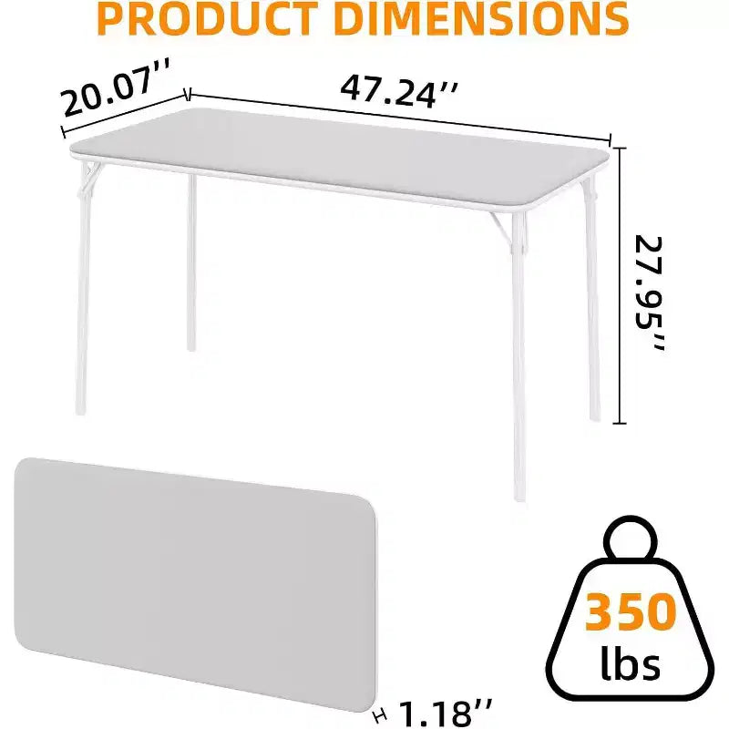 Table rectangulaire pliante portable avec surface en cuir PU