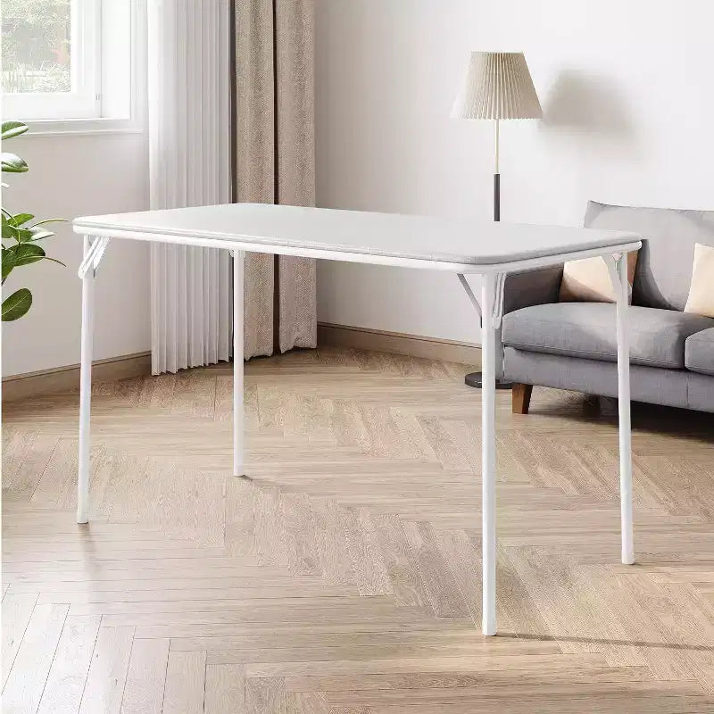 Table rectangulaire pliante portable avec surface en cuir PU