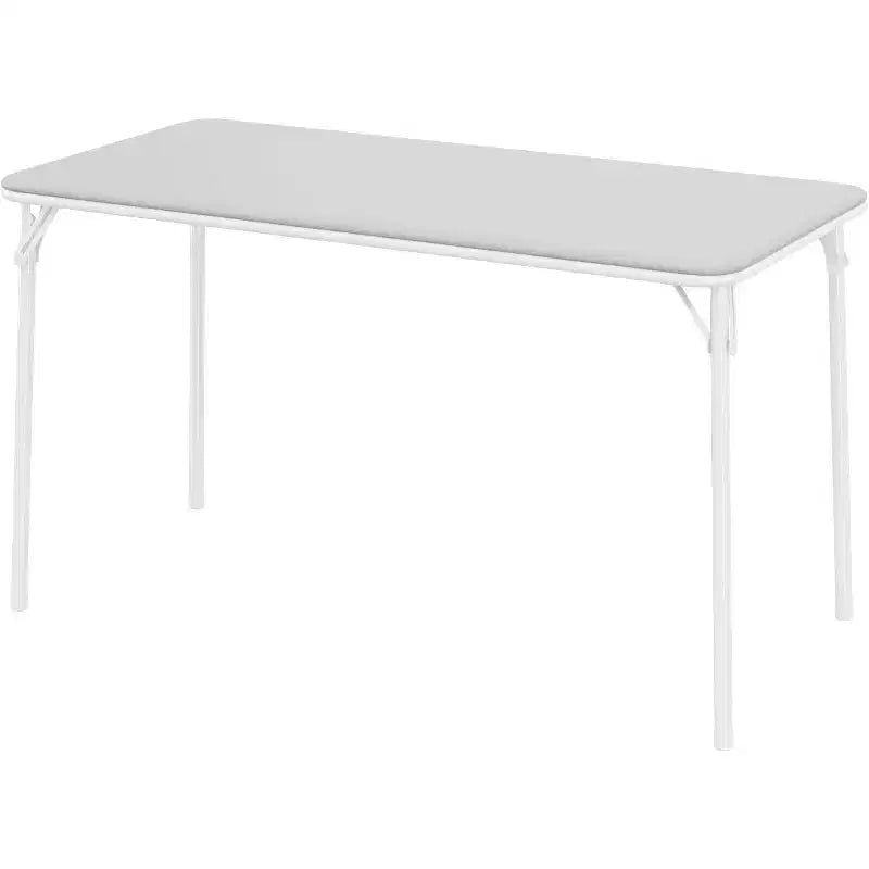 Table rectangulaire pliante portable avec surface en cuir PU