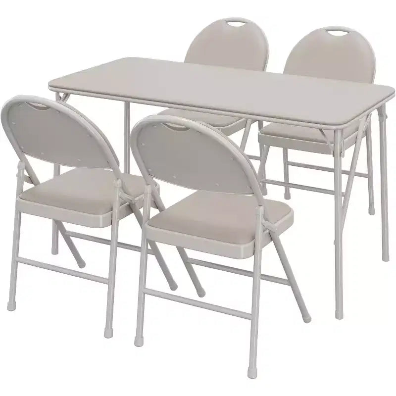 Table rectangulaire pliante portable avec surface en cuir PU