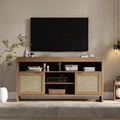 Meuble TV de 147 cm pour téléviseurs jusqu'à 165 cm - Meuble TV avec accents en rotin
