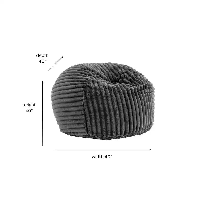 Pouf avec housse amovible et fermeture éclair, fauteuil paresseux moelleux