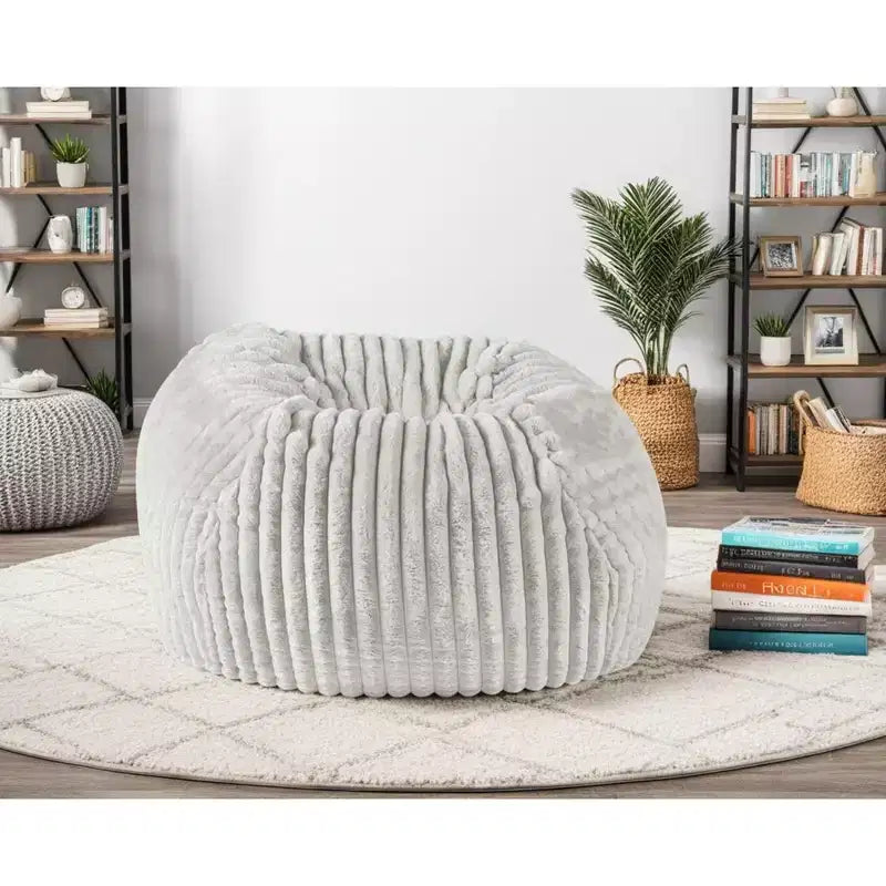Pouf avec housse amovible et fermeture éclair, fauteuil paresseux moelleux
