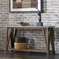 Table de console média avec plateau enduit de béton et bois gris clair/marron