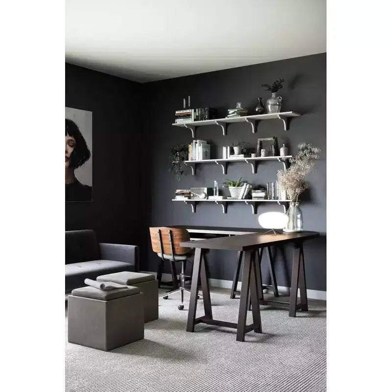 Pouffe de rangement cube avec plateau
