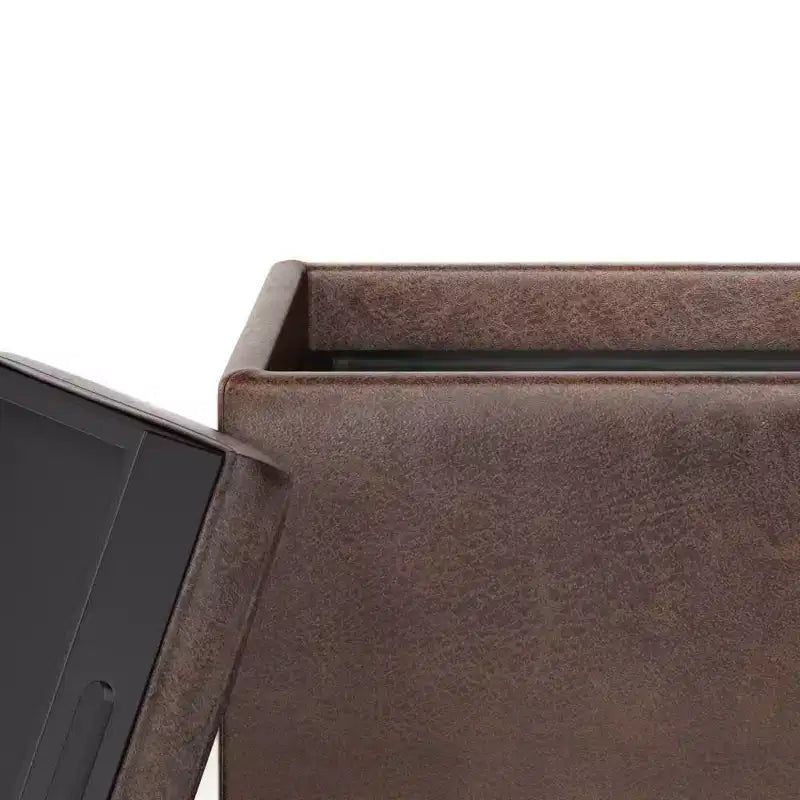 Pouffe de rangement cube avec plateau