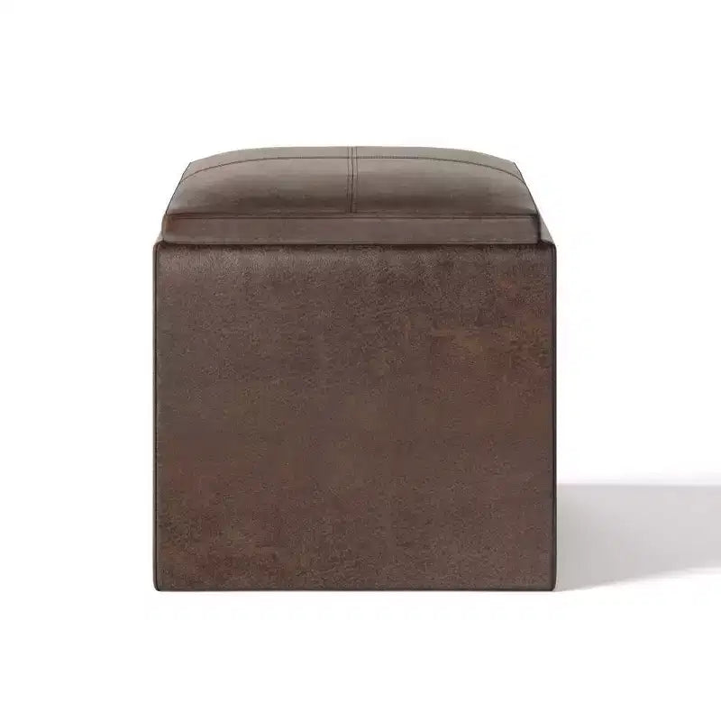 Pouffe de rangement cube avec plateau
