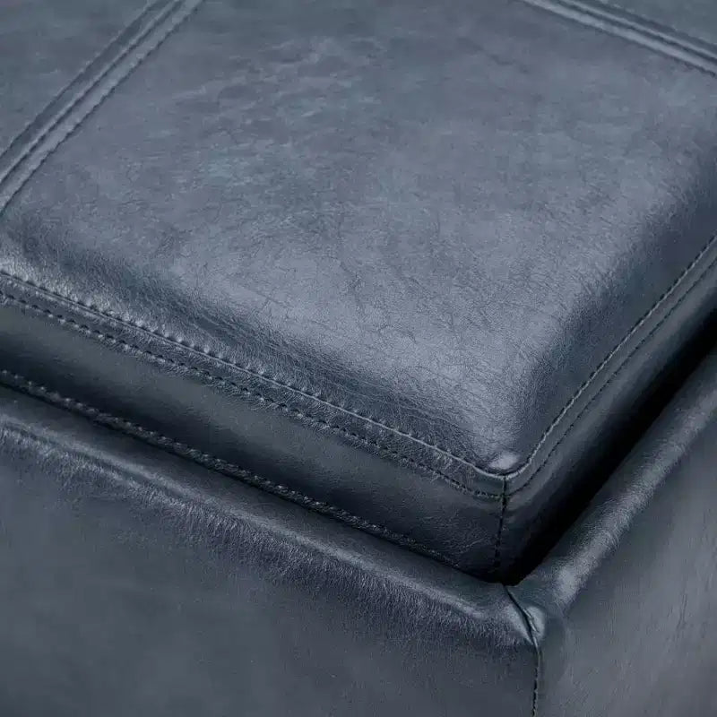 Pouffe de rangement cube avec plateau
