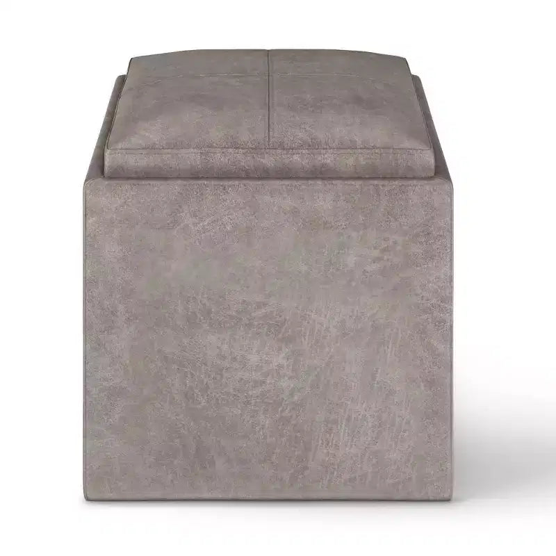 Pouffe de rangement cube avec plateau