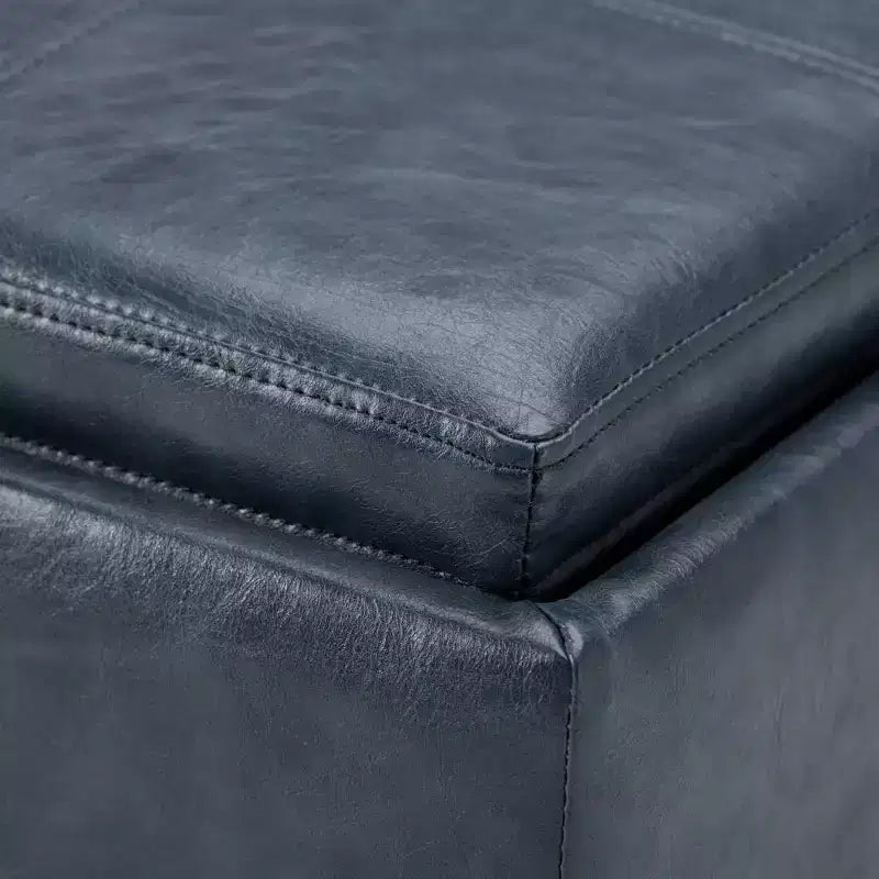 Pouffe de rangement cube avec plateau
