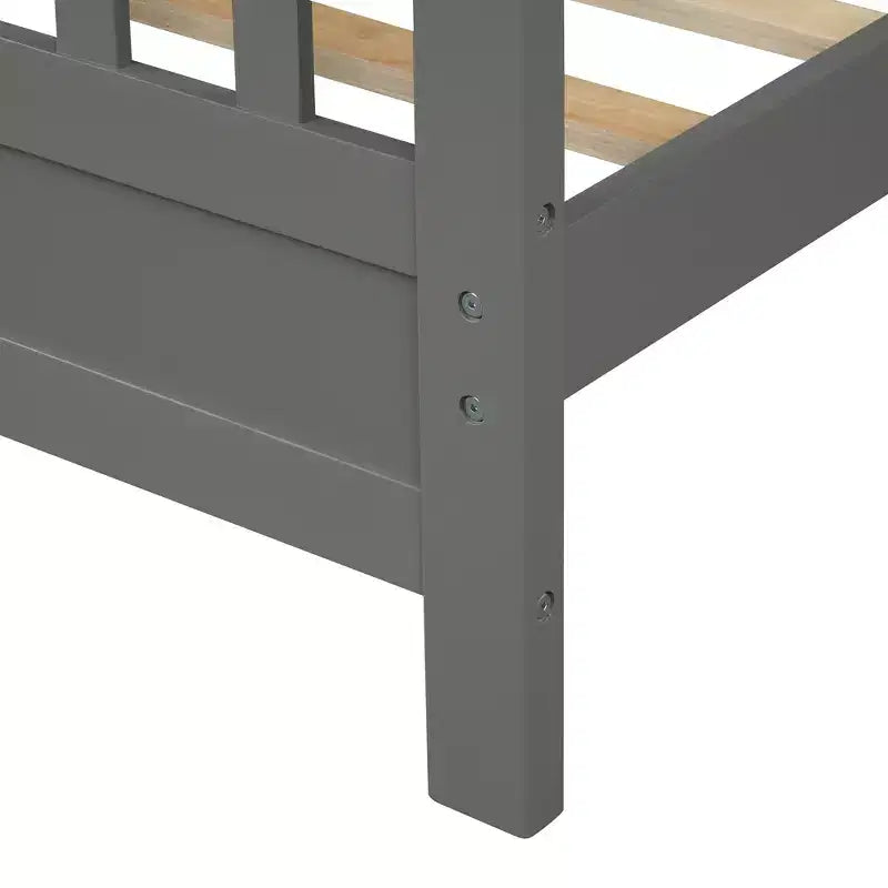 Lit plateforme en bois double/simple avec tête et pied de lit