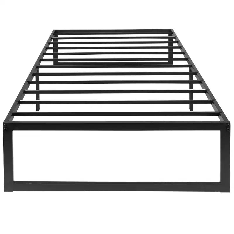 Cadre de lit plateforme en métal avec support à lattes en acier et 31,75 cm d'espace de rangement sous le lit